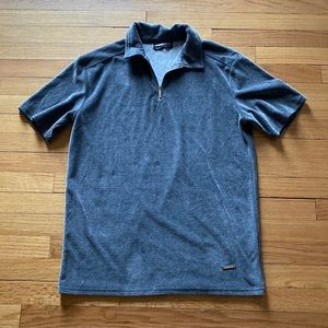 Maniere De Voir grey velour short sleeve top